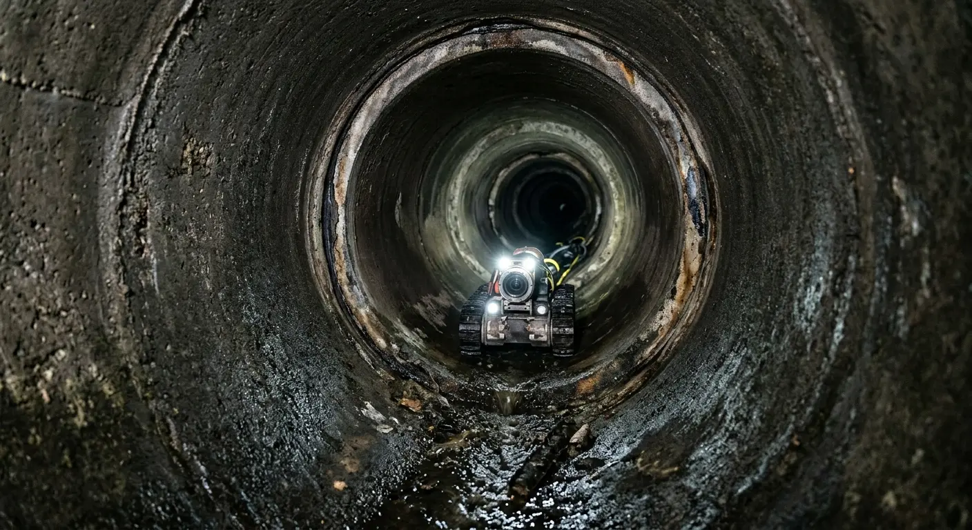 Robotic sewer camera inspecting pipe interior for Sewer Line Cleaning in Port Townsend
